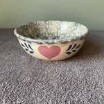 Now-n-then Englewood Ohio Pink Heart Spongeware Bowl. Fixed Price $9.09.