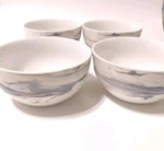 4 Set American Atelier White & Gray Marble Porcelain Soup Cereal Bowl. Fixed Price $24.99.