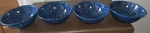 4 Enamelware Granite Cereal Bowls Metal Blue Speckled. Fixed Price $19.95.