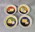 Set Of 4 Cheese Appetizer Sauce Plates, Dipping Bowls By Cypress Home Euc. Fixed Price $20.25.