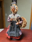 French Terra Cotta Woman , Basket Made In France Marked 200F On Bottom Unique. Fixed Price $24.00.