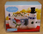 St Nicholas Square Chill Out Snowman Pottery Dip Bowl W/spreader - Nib. Fixed Price $6.79.