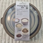 Home Living Mixing Bowl Set Of 4 With Lids Beige Tan. Fixed Price $14.99.