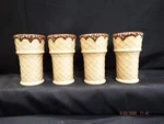 Vtg Oneida Kitchen Ceramic Ice Cream Sundae Waffle Cone CUPS(4)-C347. Fixed Price $24.49.