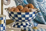 Mackenzie Childs Royal Blue Check Large Everything Bowl 208OZ. 16.5"W 6.75"H New. Fixed Price $149.00.