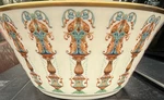 Lenox Porcelain Serving Bowl Hand Decorated 24K Gold Cream Blue Art Pottery Usa. Fixed Price $50.00.