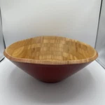 Bamboo Red Serving Bowl 14 X 13 5. Fixed Price $18.00.