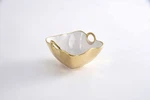 Pampa Bay Golden Handles Square Snack Bowl, Porcelain, 5" X 3",BOWLS. Fixed Price $27.97.