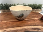 Spectrum Inhomestylez Spring Song Bird 8" Bowl. Cream And Speckled. New. Fixed Price $27.99.
