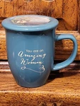 Abbey Mug Cup Lid Coaster Set You Are Amazing Woman Teal Proverbs 31:29. Fixed Price $7.99.