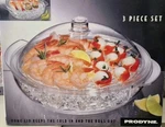 New Prodyne 3PC Set "server On Ice" Dome Lid, Acrylic Food Chiller. Fixed Price $19.00.