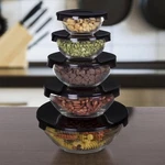 Glass Set 10 Pieces W/ Black Lids Nesting Prep Chef Buddy 82-5758-BLK. Fixed Price $18.99.