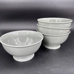 Better Homes & Gardens Stoneware Bowls Set Of 4 Gray Footed Soup Ramen Cereal. Fixed Price $19.55.