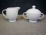 Mikasa Swirl Creamer & Sugar Bowl Set. Fixed Price $49.99.