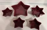 Set Of 5 Maroon Red Chantal Star David Baking Dishes 1 Cup, 2 Qt #6988. Fixed Price $22.95.
