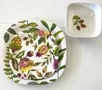 Waverly Melamine Dishes Floral Fruit Dinner Salad Plates Bowls 12 Pc Square. Fixed Price $59.99.