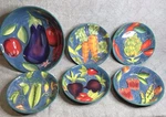 Linda Montgomery Certified International Vegetable Pasta Salad Bowl Set 6. Fixed Price $69.98.