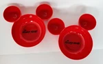 Red Mickey Mouse Ears Divided Bowls - Figural Disney Cereal Dip Kids Set Of 2. Fixed Price $14.50.