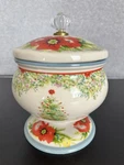 The Pioneer Woman Floral Christmas Candy Dish With Lid Glass Knob Stoneware 7. Fixed Price $29.99.