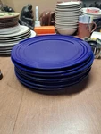 7 Rachael Ray Double Ridge Blue Raspberry 11" Dinner Plates Euc Bin 126. Fixed Price $64.95.