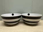 Set Of 2 Ikea Tickar Black White Dots 4.75 Fruit/dessert Bowl Discontinued. Fixed Price $49.99.