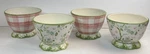 Set Of 4 Certified International English Garden Branches Plaid Ice Cream Bowls. Fixed Price $25.00.