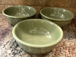 3 Longaberger Pottery Woven Traditions 5 7/8 Cereal Dessert Bowls Sage Green. Fixed Price $49.99.