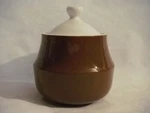 Ceramic Guild Esperanto H899 Brown Sugar Bowl With White Cover Made In Japan Mcm. Fixed Price $15.00.