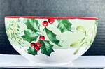 222 Fifth Christmas Foliage Porcelain Bowl 5.5INCH. Fixed Price $8.00.