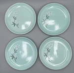 Ws George GEO54 Bread Plates Set Of Aqua Floral Atomic 1950S Vintage Usa. Fixed Price $29.69.