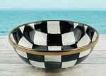 Mackenzie Childs Courtly Check Enamel Relish Dish Bowl 4.5" Diameter Brand New. Fixed Price $37.00.
