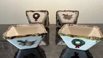 Four St Nicholas Square Snow Valley 4-1/2" Fruit Dessert Bowl Pine Cones Wreath. Fixed Price $59.99.