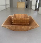 Bamboo Salad Bowls, 5 Piece Set - Wooden Mcm. Fixed Price $21.00.