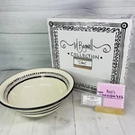 Caffco Bagwell Colors Black White Motfil Hand Painted Pottery Serving Bowl New. Fixed Price $36.54.