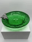 Mud Pie Green Glass Bowl With Pewter Christmas Tree 6.25. Fixed Price $20.00.