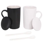 16OZ Set 2 Ceramic Coffee Mug With Lid And Spoon, Milk Cup Classic Dri.... Fixed Price $21.73.