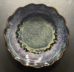 Sandra Quinn Signed Art Pottery Ruffled Blue-green Bowl 9.5. Fixed Price $29.99.