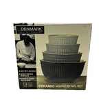 Denmark Tools For Cooks 4-PIECE Ceramic Mixing Bowl Set Gray Ribbed Nesting New. Fixed Price $24.99.