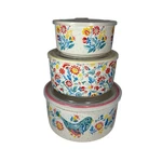 Pioneer Woman Mazie Round Nesting Bowls Ceramic 6-PC Lids Farmhouse Kitchen. Fixed Price $31.00.