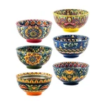Henten Home 6.5 Oz Small Dessert Bowls, Porcelain Boho Snack Set Of - Cer. Fixed Price $41.31.