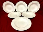 Mikasa English Countryside Set Of 6 White Rimmed Soup/pasta/salad Bowls 9 1/4". Fixed Price $34.95.
