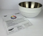Vollrath White Double Wall Stainless Steel #46591 Ribbed Mixing Bowl 1/2". Fixed Price $20.00.
