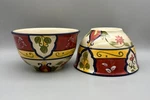 Pier 1 Vallarta Soup Cereal Bowls Set Of 2 Spanish Boho Style Floral Design. Fixed Price $34.00.