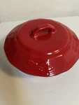 Red Stoneware Baking Dish With Lid Appears Be From The "cook's Tools" Line. Fixed Price $28.96.