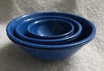 Cinsa Royal Speckled Blue Set Of 6 Enamelware Mixing Bowls. Fixed Price $25.00.