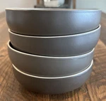 4 - Vera Wang Naturals By Wedgwood Graphite Soup Salad Bowls 7" Free Shipping. Fixed Price $45.00.