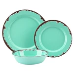 Rustic Melamine Dinnerware SET,12-PIECE Plates And Bowls Sets,yinshine Unbrea.... Fixed Price $60.07.