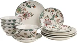 222 Fifth Perse 12PC Dinnerware Set; Porcelain Plates Bowls Floral 4. Fixed Price $84.99.