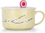 30OZ Ceramic Bowl Set With Lid & Handle,cherry Blossoms Among Snow Flake Pattern. Fixed Price $24.93.