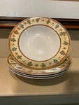 Set Of 4 Sasaki Beaux Soup Bowls 5/8 Designed By Paula Zanger Porcelain. Fixed Price $27.99.